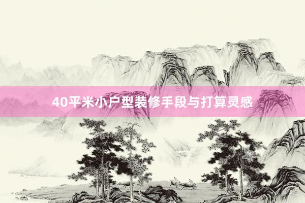 40平米小户型装修手段与打算灵感